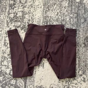 Lululemon Wunder Under Maroon Leggings